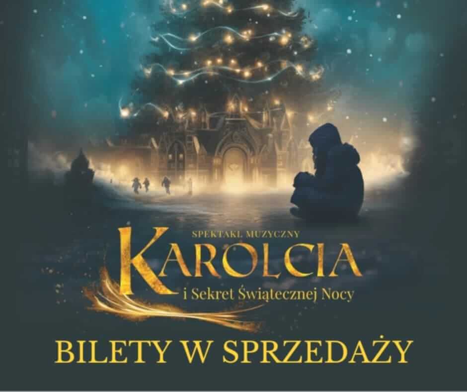 Informacja o sprzedaży biletów na świąteczny spektakl.