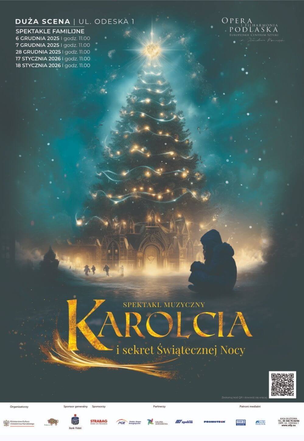 Informacja o sprzedaży biletów na świąteczny spektakl 17 i 18 stycznia 2026 o 11:00 .